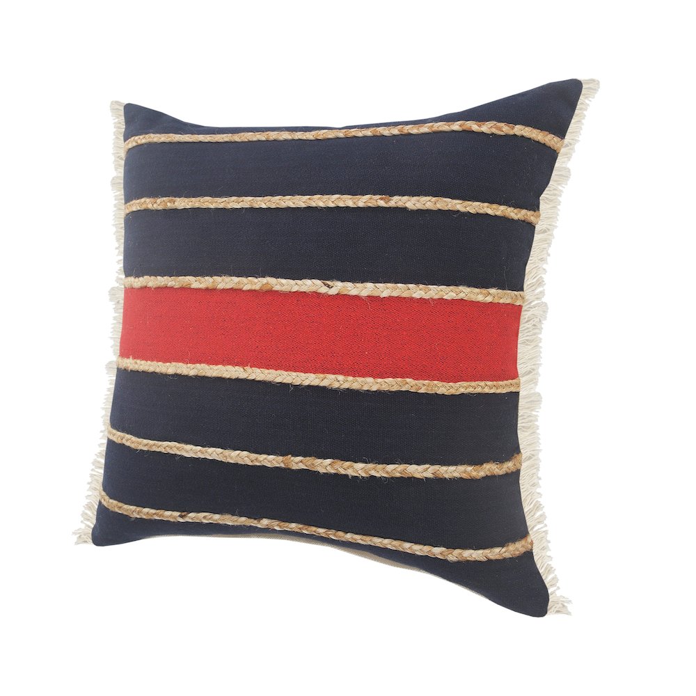 Atlantis Americana Striped Throw Pillow with Jute Braiding. Picture 6