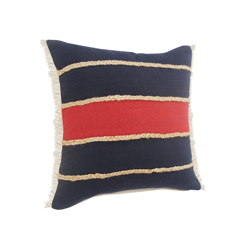 Atlantis Americana Striped Throw Pillow with Jute Braiding. Picture 5