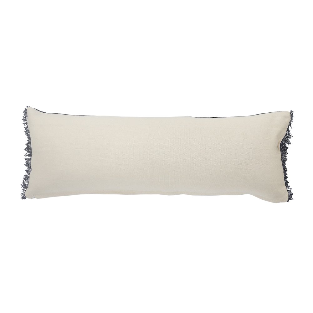 Evette Rios Cape Cod Jute Braided Lumbar Throw Pillow, Navy Blue. Picture 7