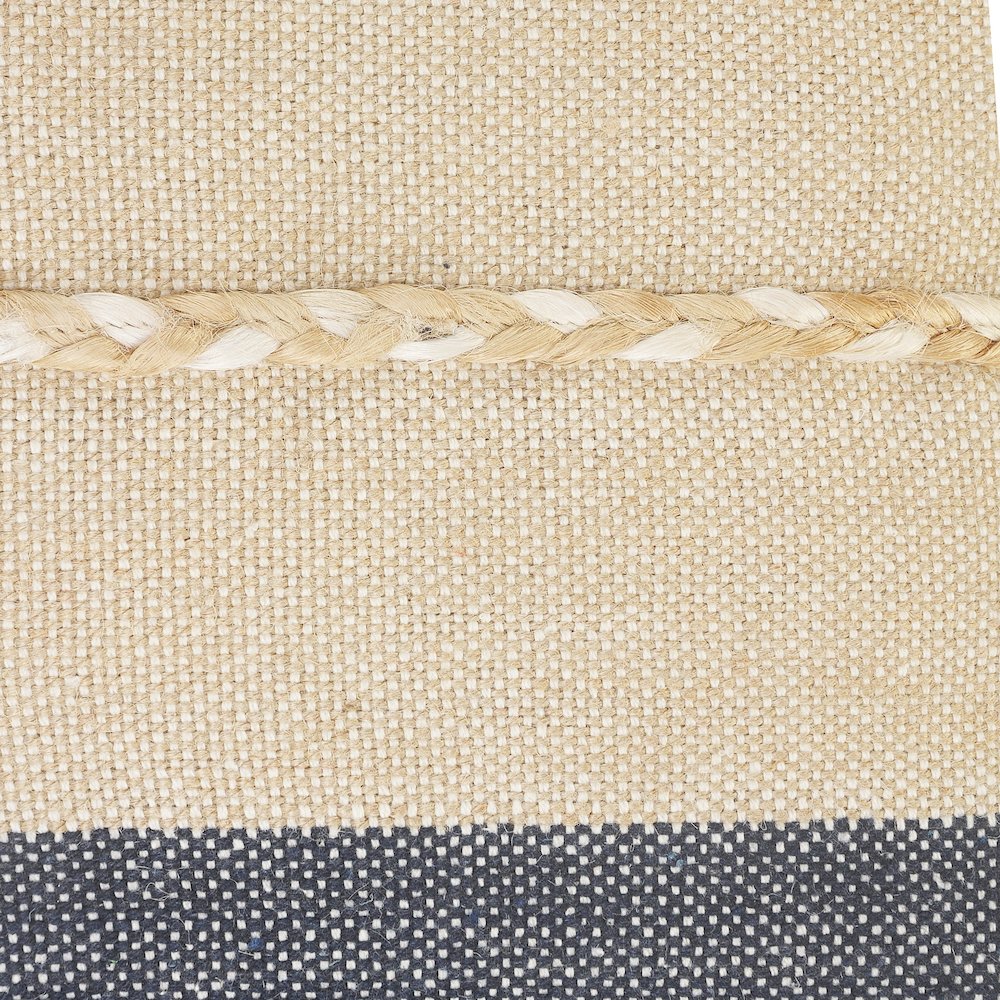 Ox Bay Blue/Tan Stripe Cotton Blend Pillow Cover. Picture 2