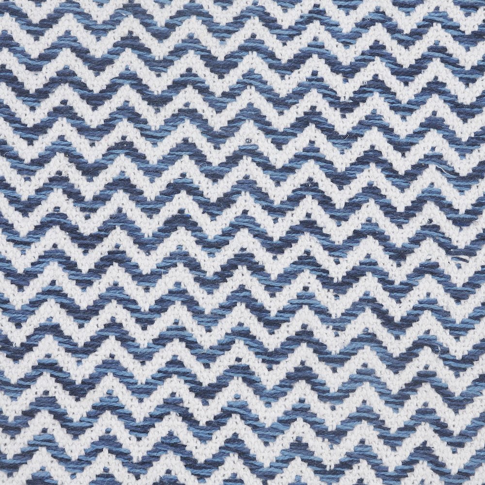 Blue and White Chevron Throw Pillow. Picture 2