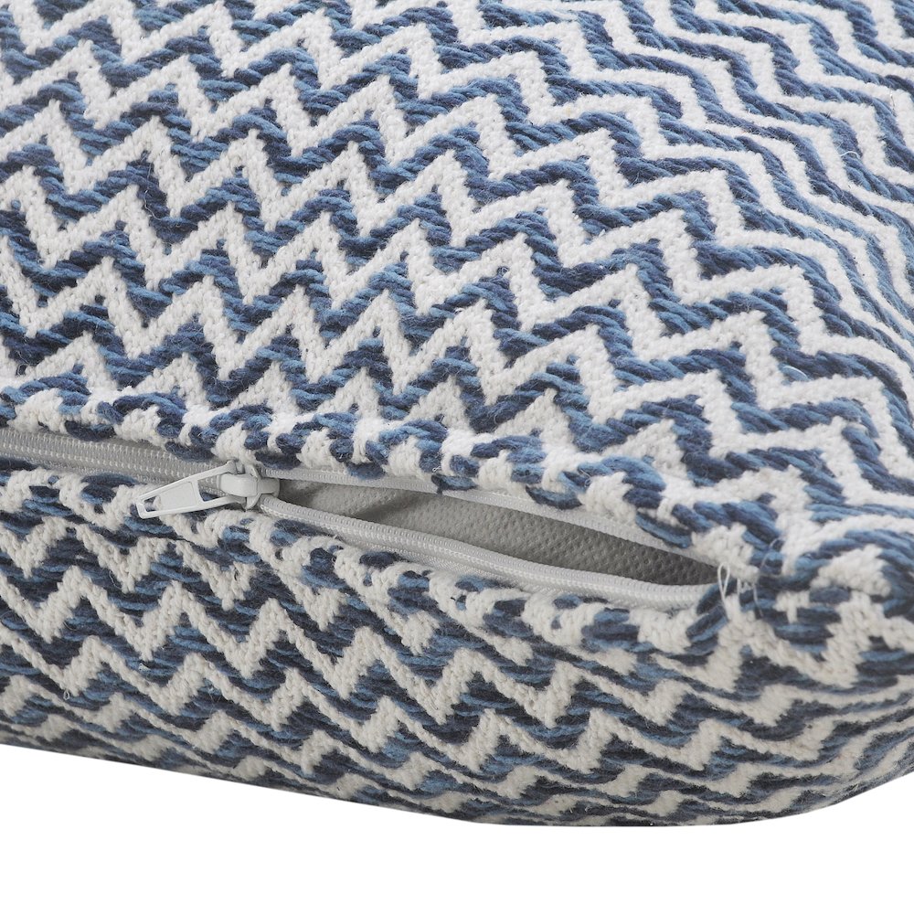 Blue and White Chevron Throw Pillow. Picture 3