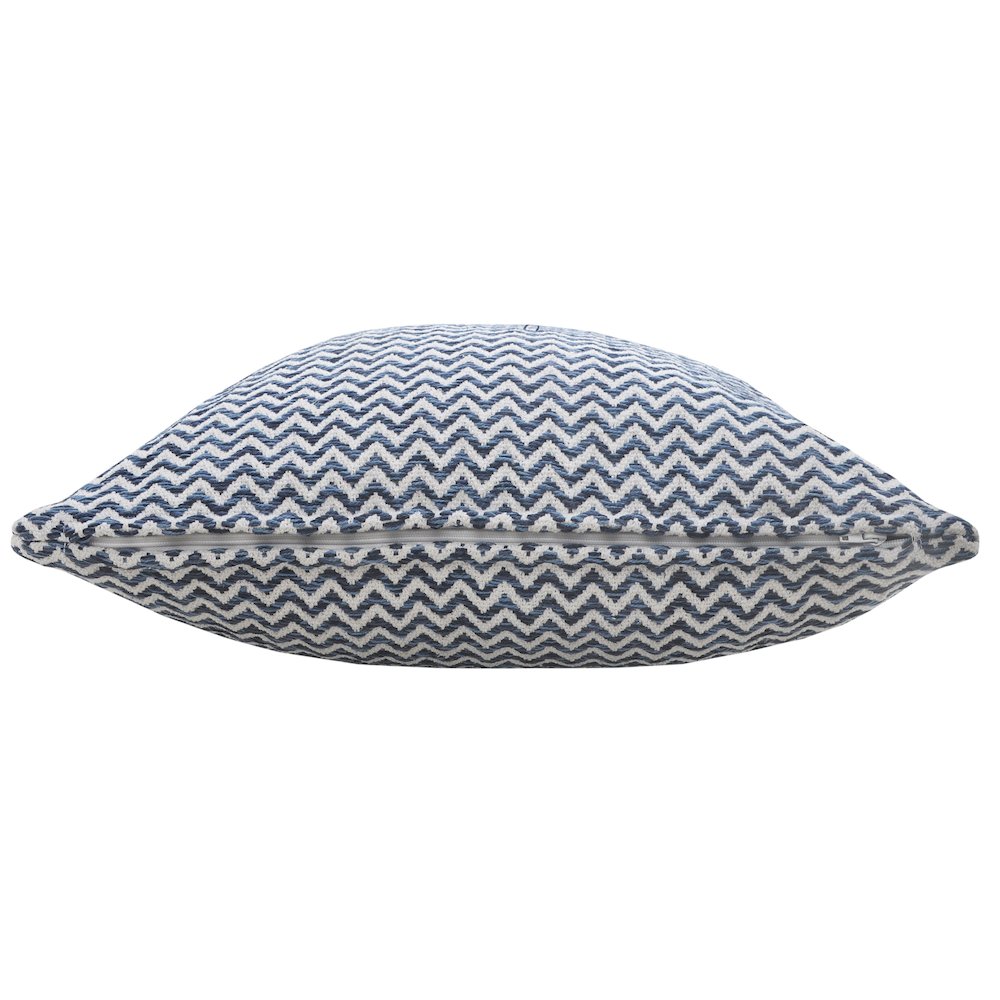 Blue and White Chevron Throw Pillow. Picture 4