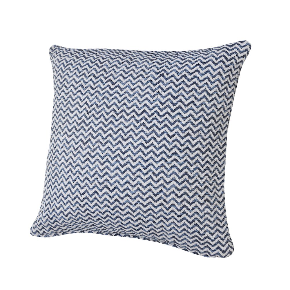 Blue and White Chevron Throw Pillow. Picture 6