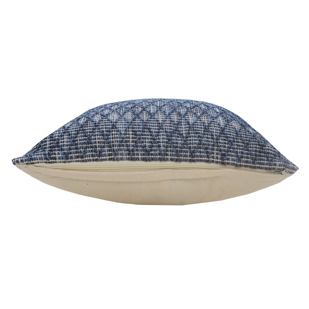 Modern Traditional Blue Diamond Geometric Throw Pillow. Picture 4