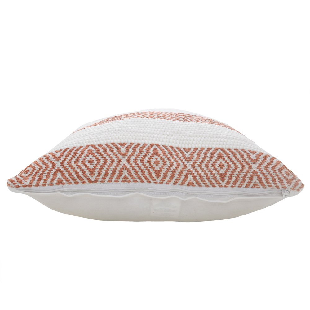 Casual Apricot and White Geometric Striped Throw Pillow. Picture 4