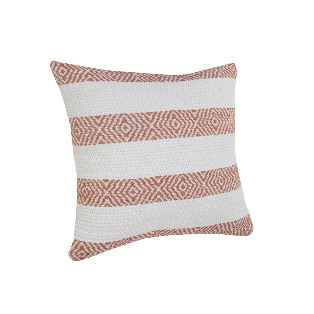 Casual Apricot and White Geometric Striped Throw Pillow. Picture 5
