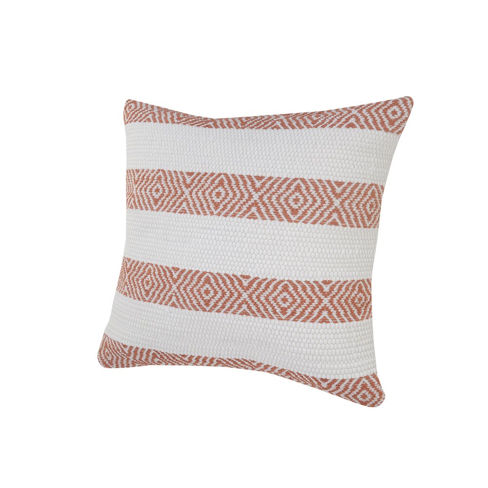 Casual Apricot and White Geometric Striped Throw Pillow. Picture 6