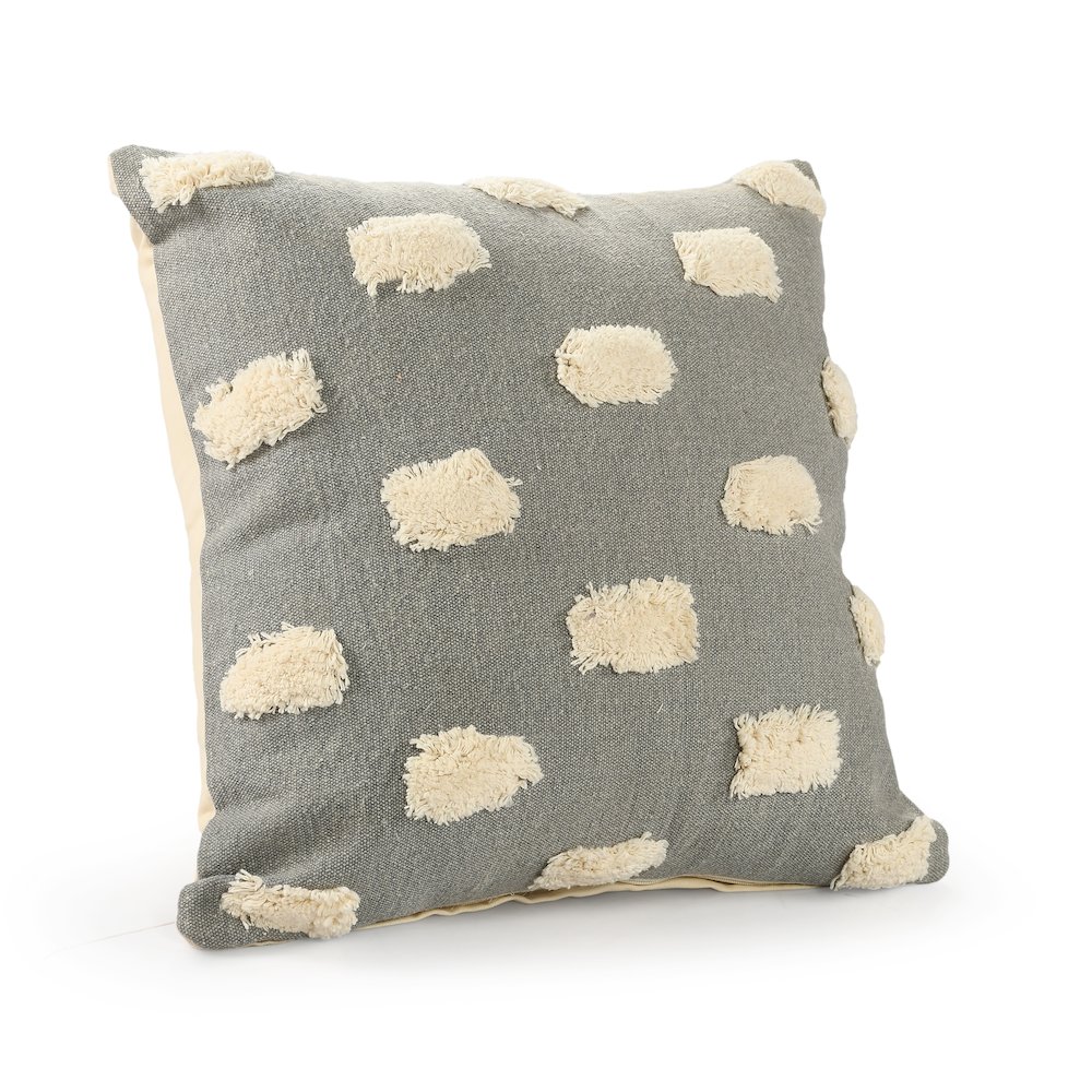 Textured Pom Pom Polka Dot Throw Pillow. Picture 4