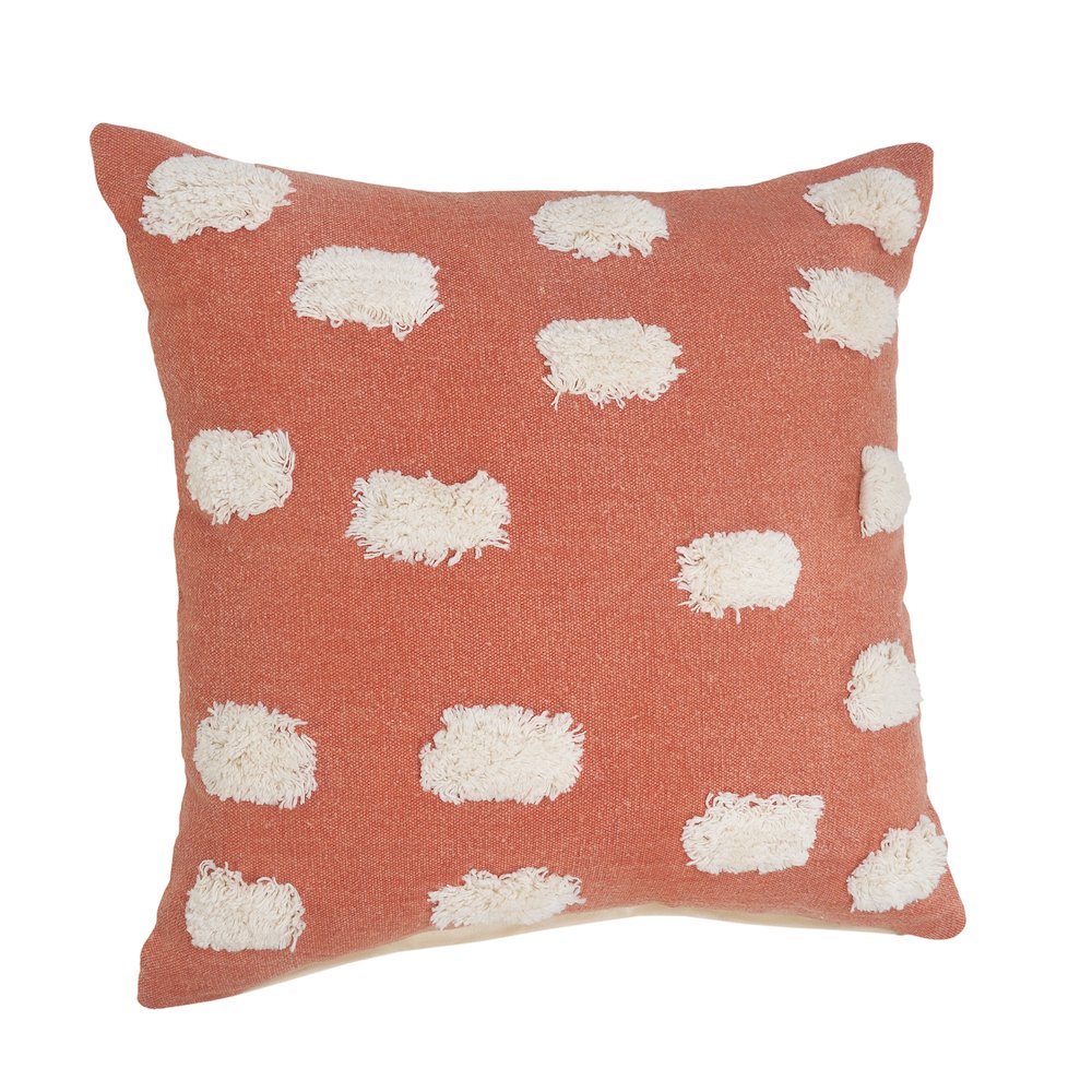 Textured Pom Pom Polka Dot Throw Pillow. Picture 5