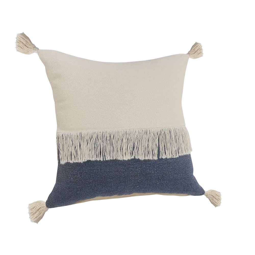Fringe Festival Blue Color Block Throw Pillow. Picture 5