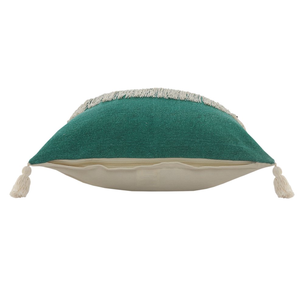 Fringe Festival Green Color Block Throw Pillow. Picture 4