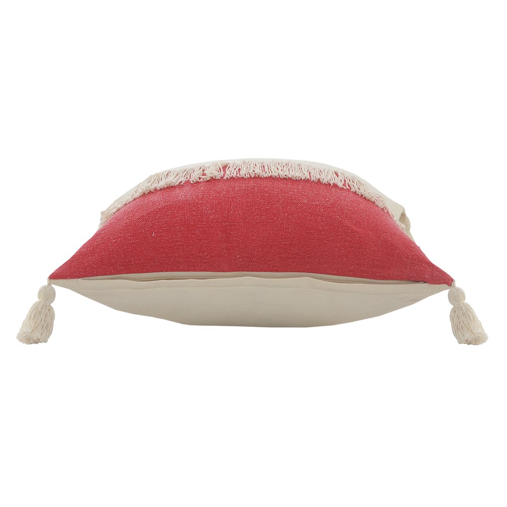 Fringe Festival Raspberry Color Block Throw Pillow. Picture 4