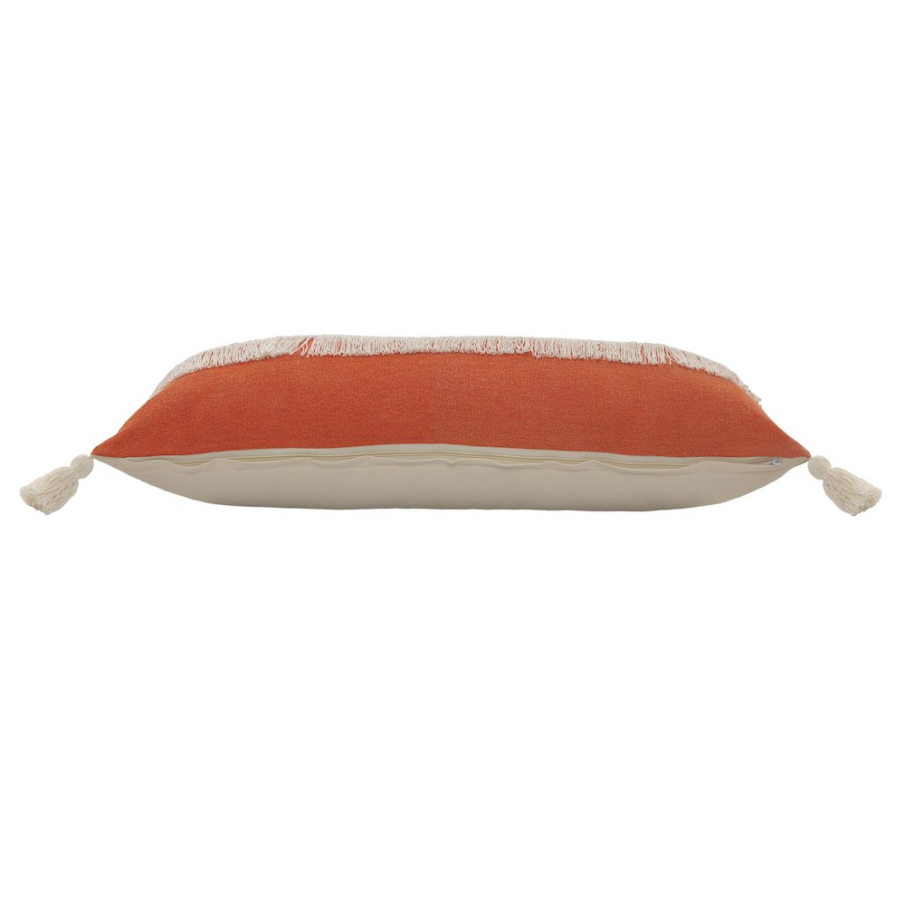Fringe Festival Orange Color Block Lumbar Throw Pillow. Picture 4