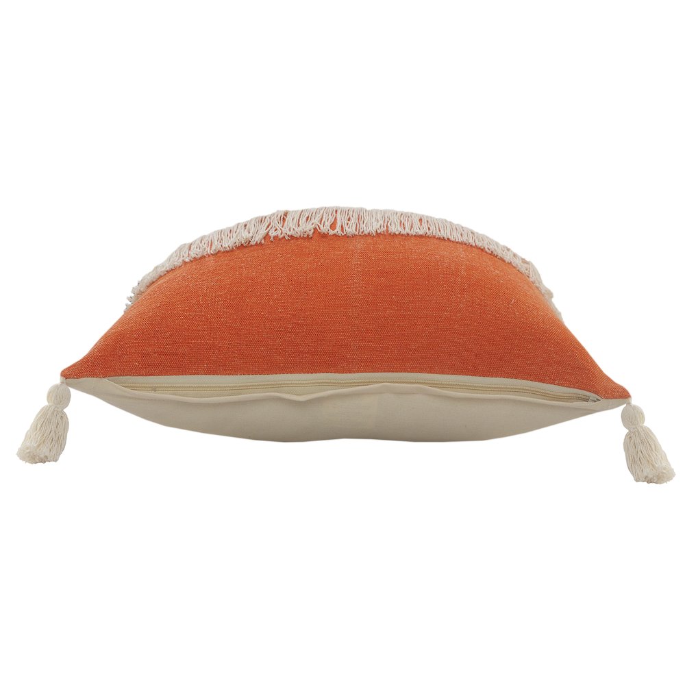 Fringe Festival Orange Color Block Throw Pillow. Picture 4