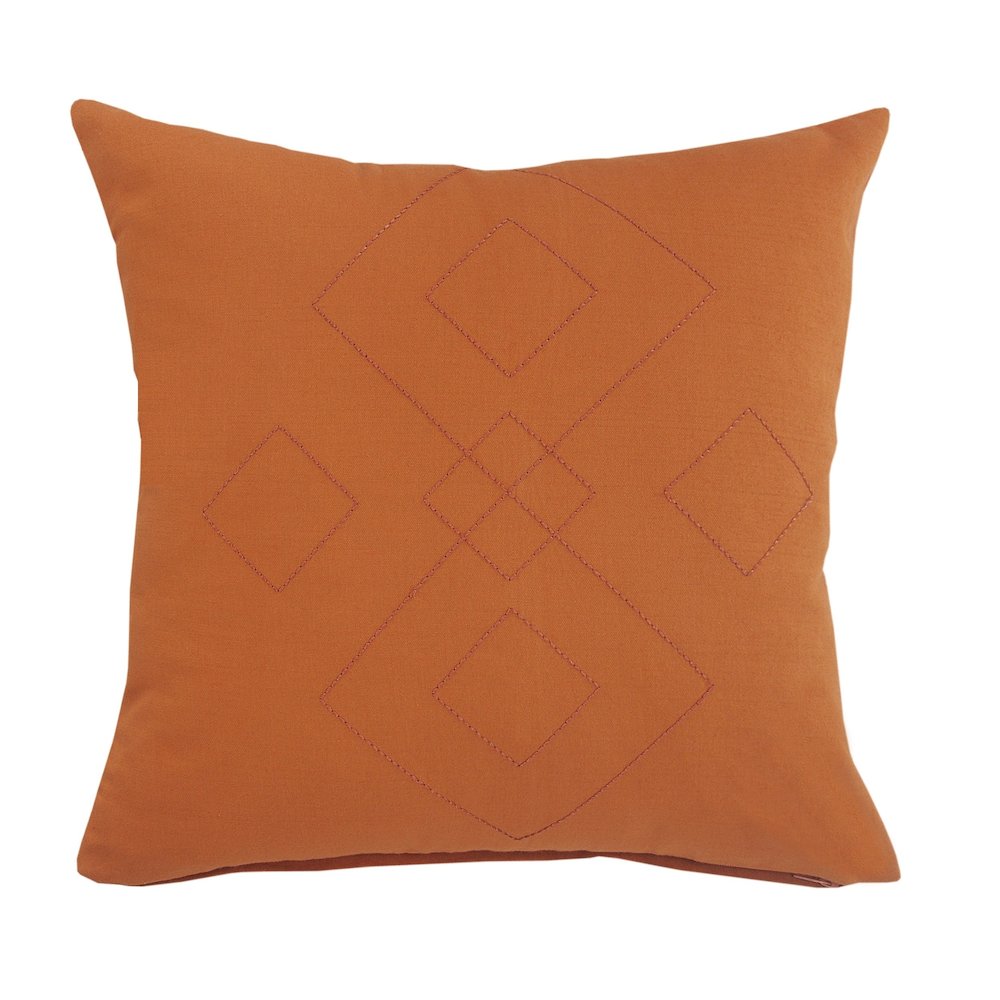 Minimal Embroidered Amber Throw Pillow. Picture 1