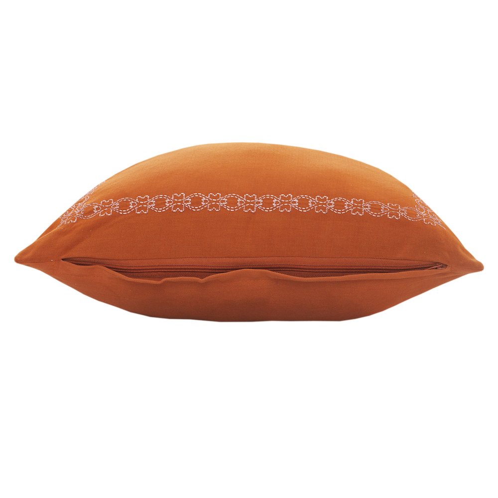 Dainty and Delicate Embroidered Border Throw Pillow. Picture 4