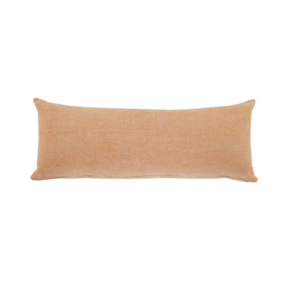 Butter Rum Brown Solid Lumbar Throw Pillow. Picture 1