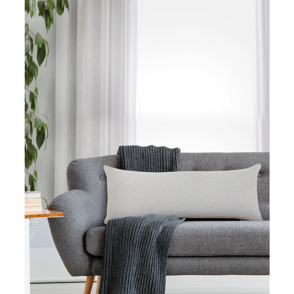 Sundaze Cotton Pillow Set of 2 in Gray, 14" x 36". Picture 8