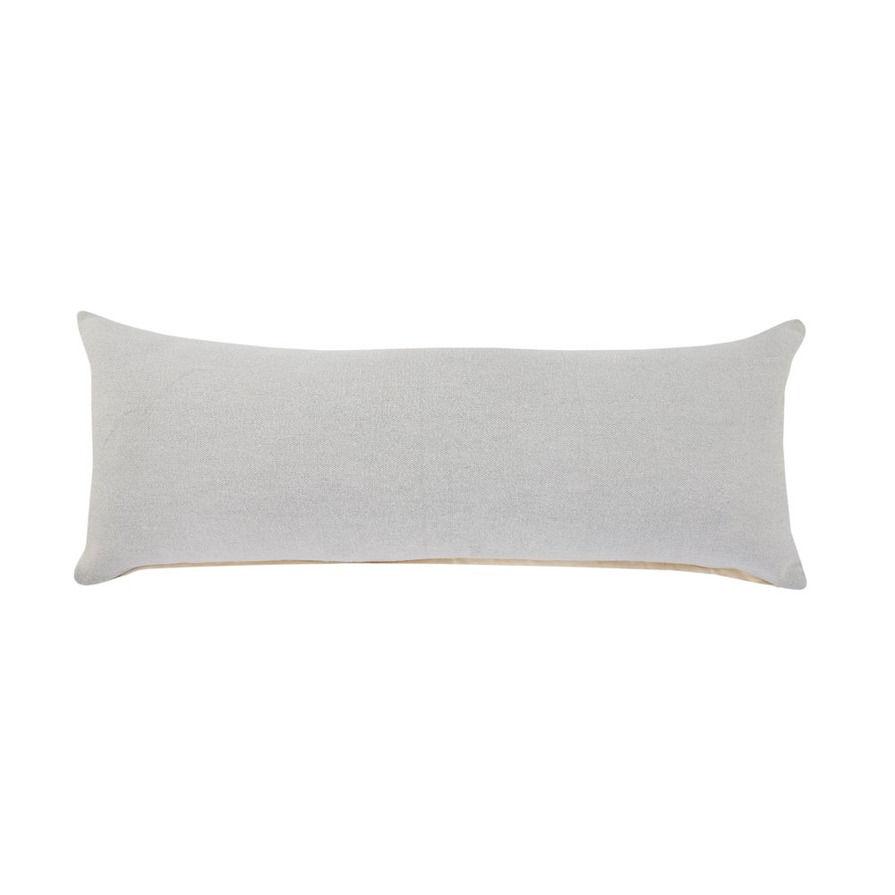 Soft Gray Solid Lumbar Throw Pillow. Picture 1
