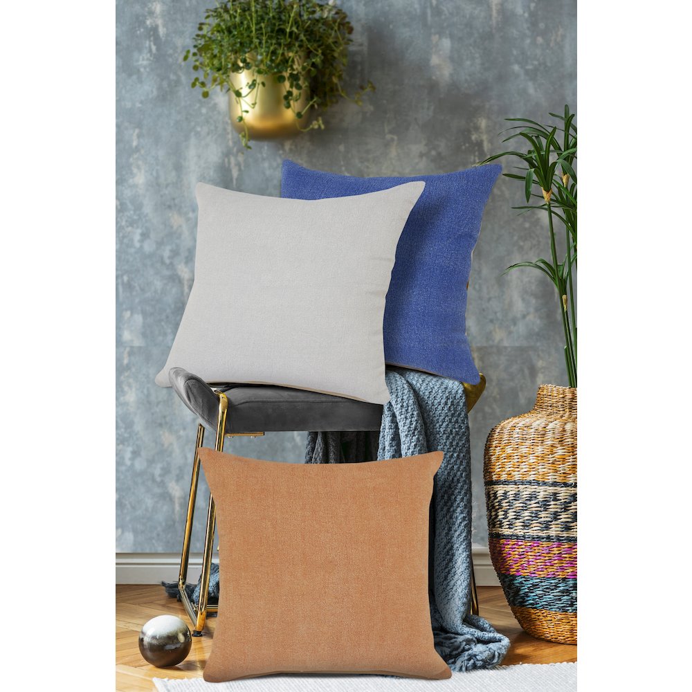 Soft Gray Solid Throw Pillow. Picture 10