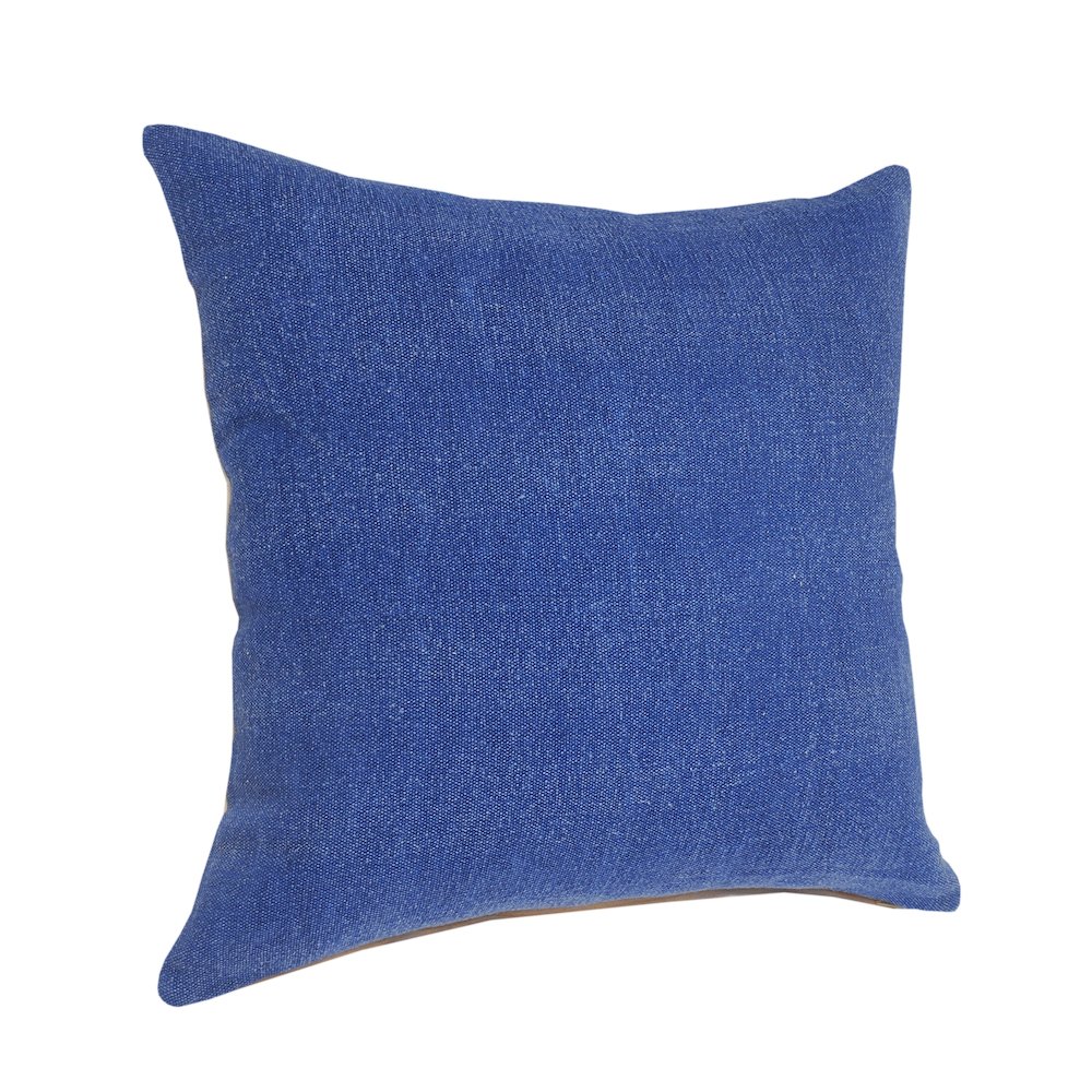 Classic Blue Solid Throw Pillow. Picture 5