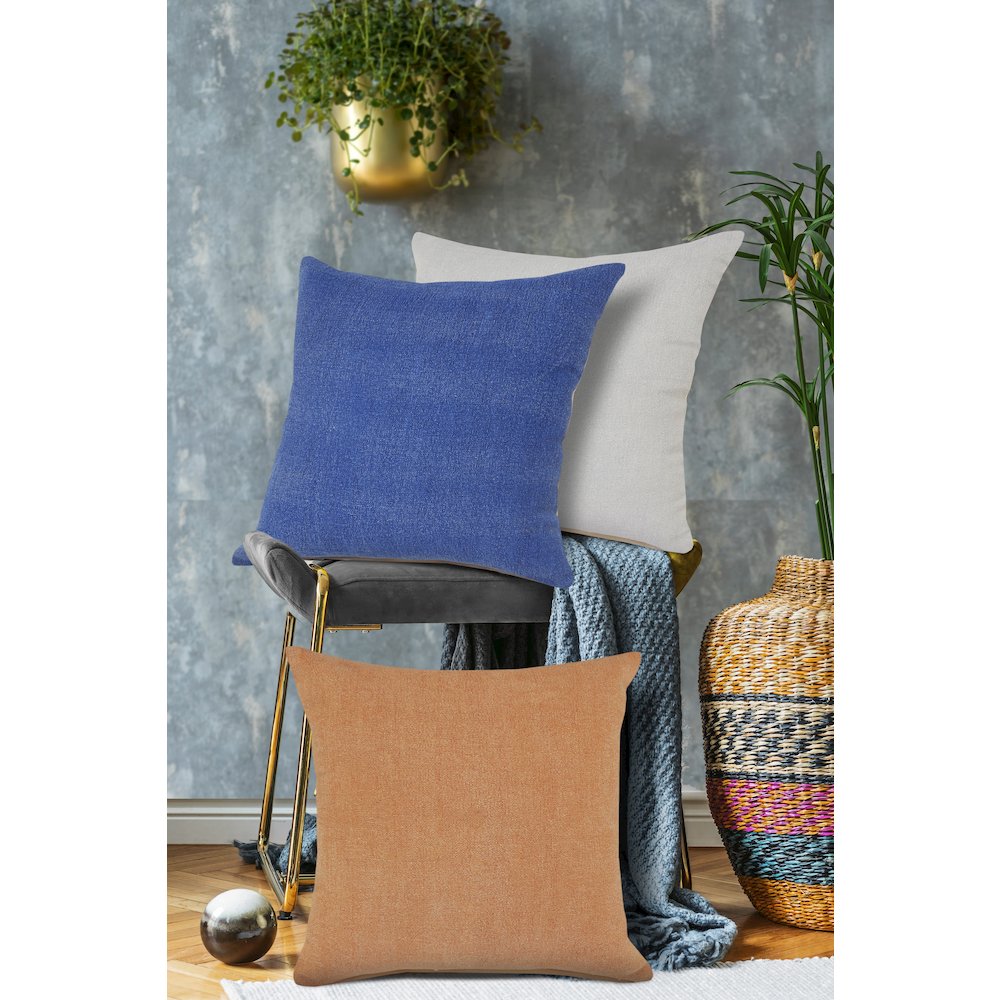 Classic Blue Solid Throw Pillow. Picture 10