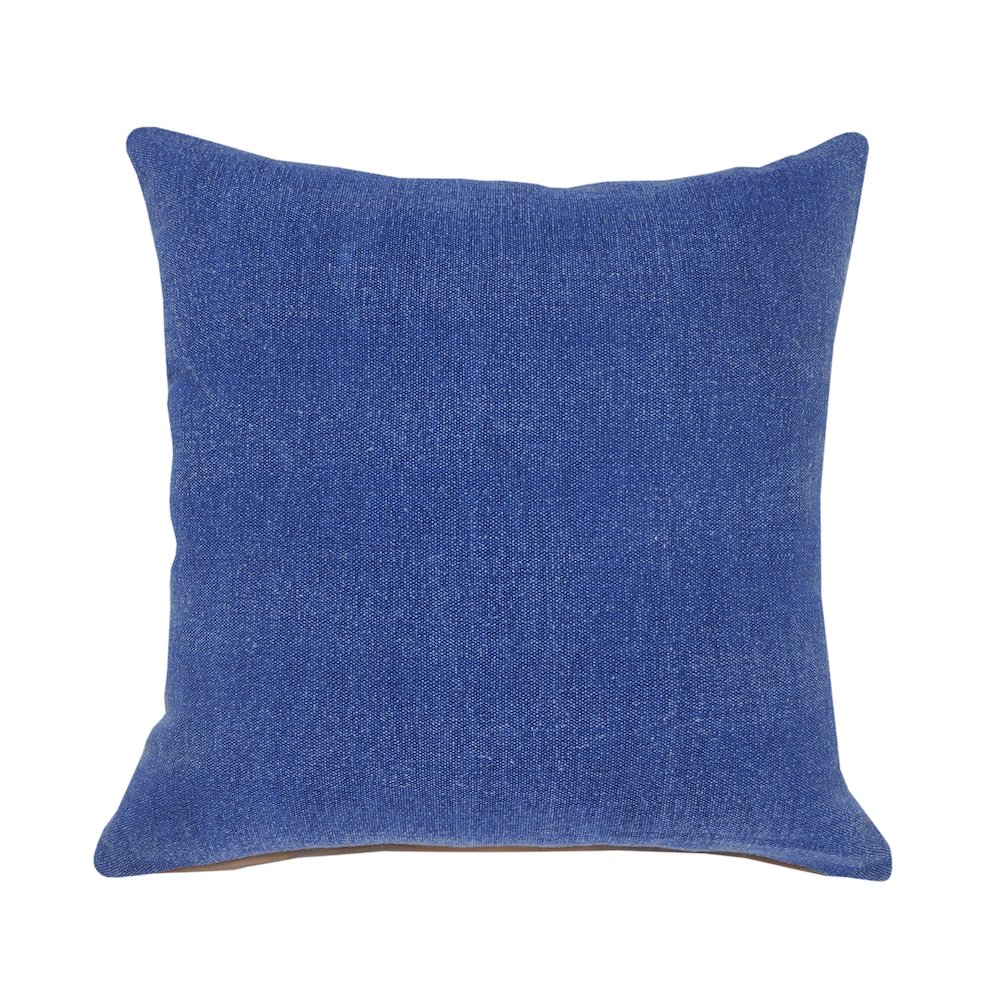 Classic Blue Solid Throw Pillow. Picture 1