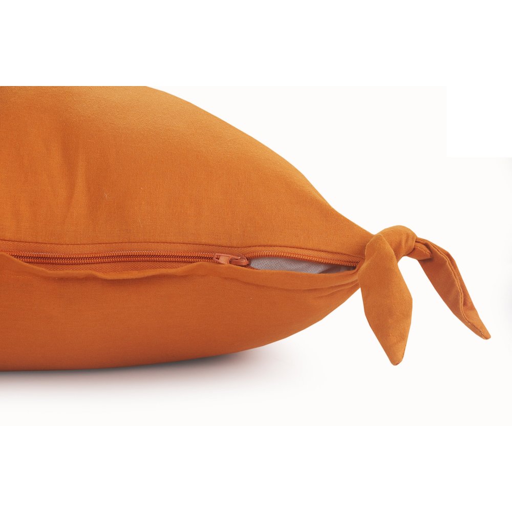 Aisha Cotton Pillow Set of 2 in Orange, 20" x 20". Picture 3