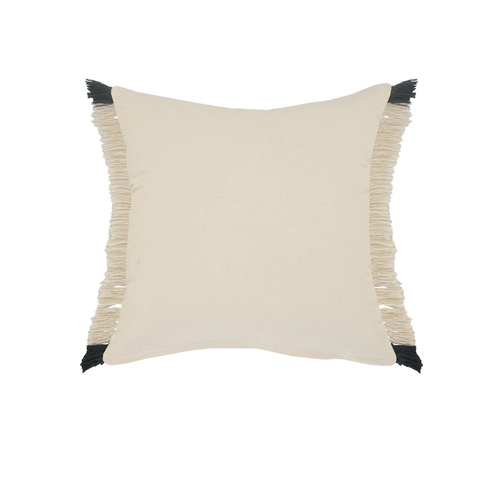 Juniper Green Striped Throw Pillow with Fringe. Picture 7