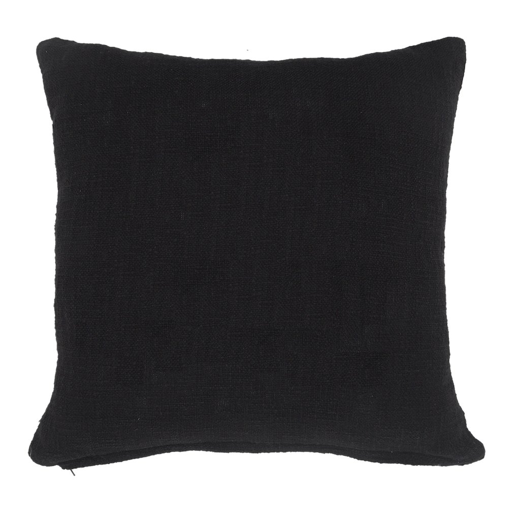 Modern Tufted Solid Black Throw Pillow. Picture 7
