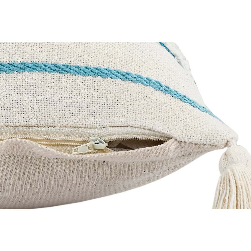 Turquoise Quarry Striped Lumbar Throw Pillow. Picture 3