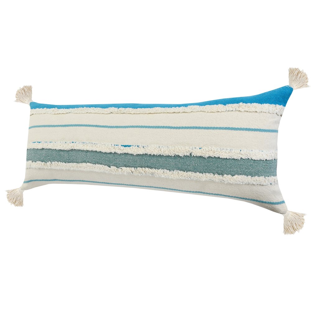 Turquoise Quarry Striped Lumbar Throw Pillow. Picture 5