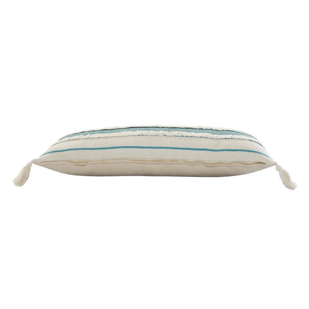Turquoise Quarry Striped Lumbar Throw Pillow. Picture 6