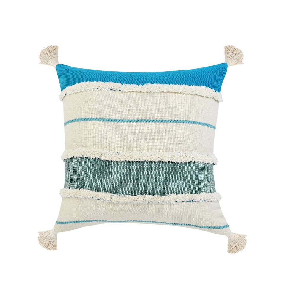 Turquoise Quarry Striped Throw Pillow. Picture 1