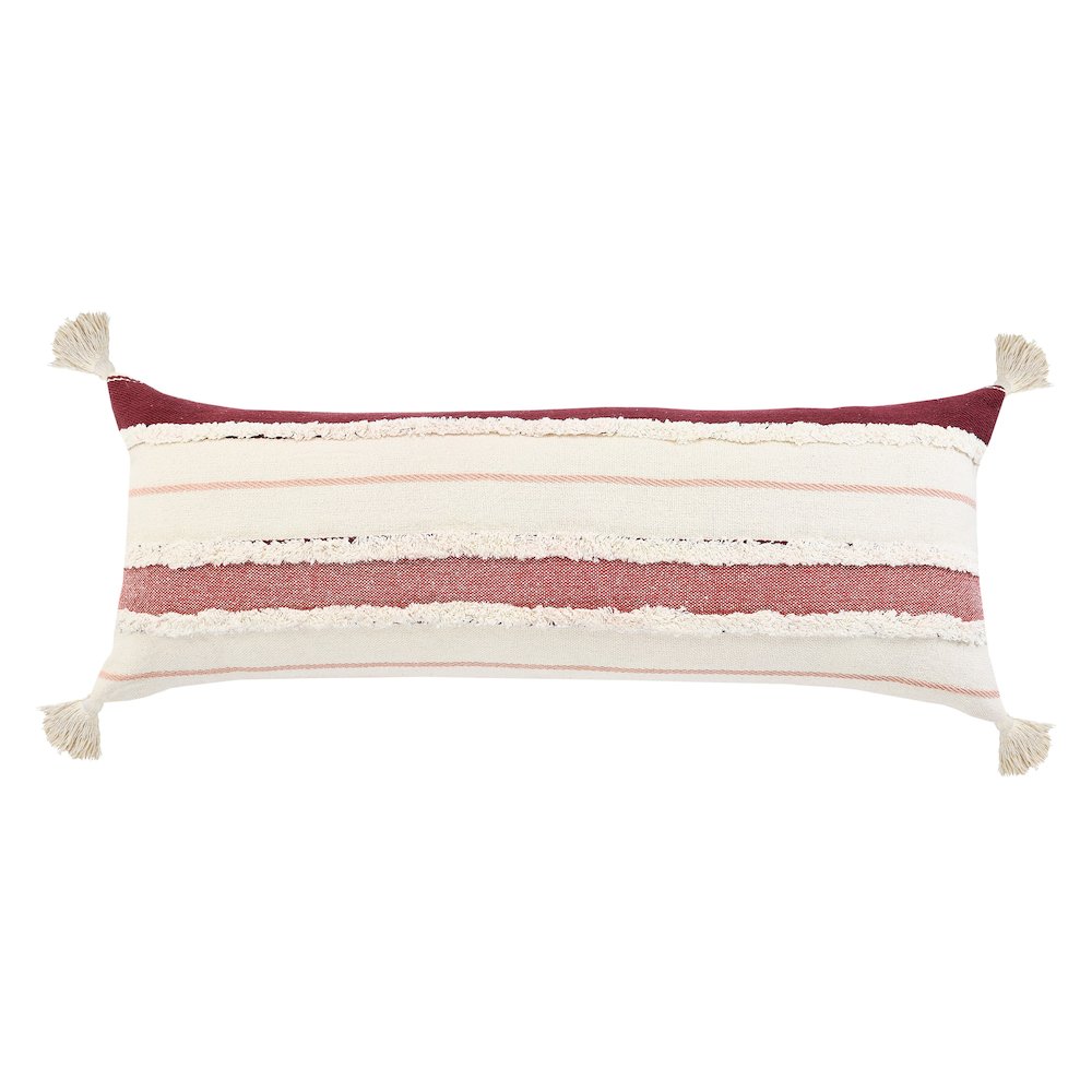Garnet Quarry Striped Lumbar Throw Pillow. Picture 1