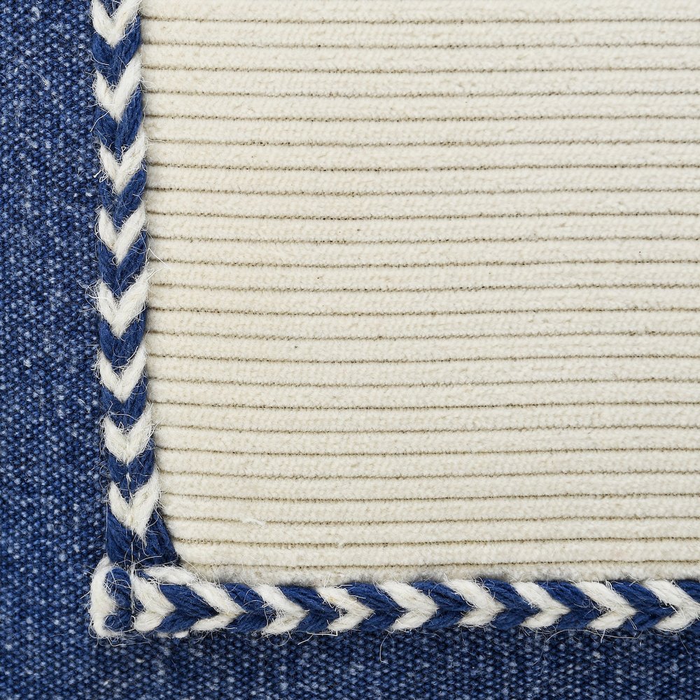 Navy Riviera Framed Throw Pillow. Picture 2