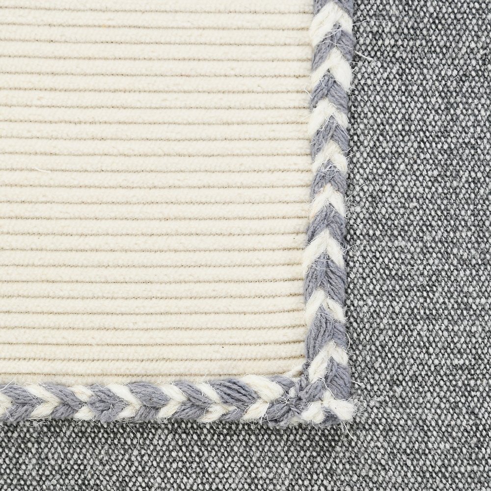 Neutral Gray Riviera Framed Throw Pillow. Picture 2