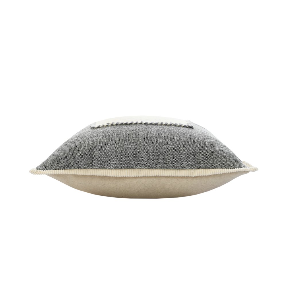 Neutral Gray Riviera Framed Throw Pillow. Picture 6