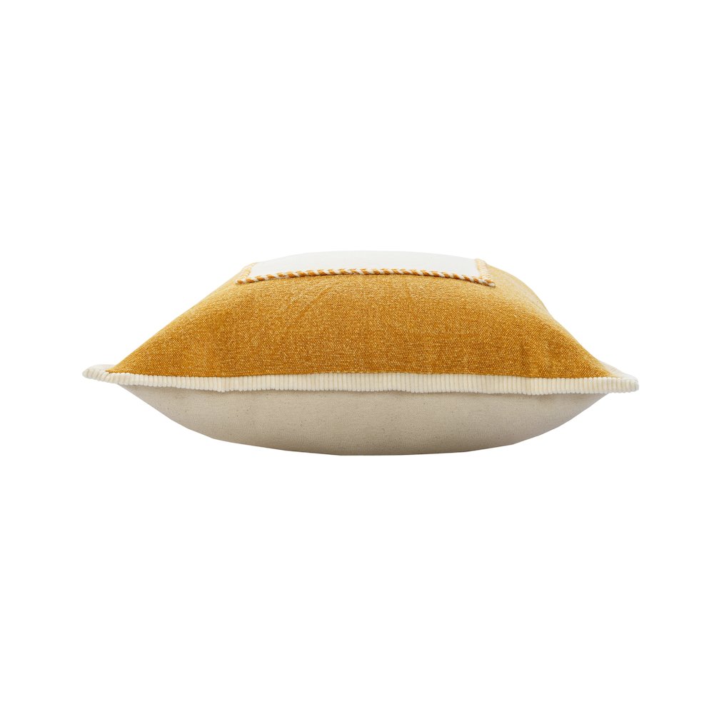Golden Glow Yellow Riviera Framed Throw Pillow. Picture 6