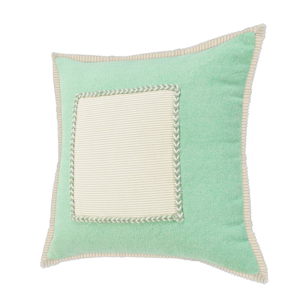 Pastel Green Riviera Framed Throw Pillow. Picture 5