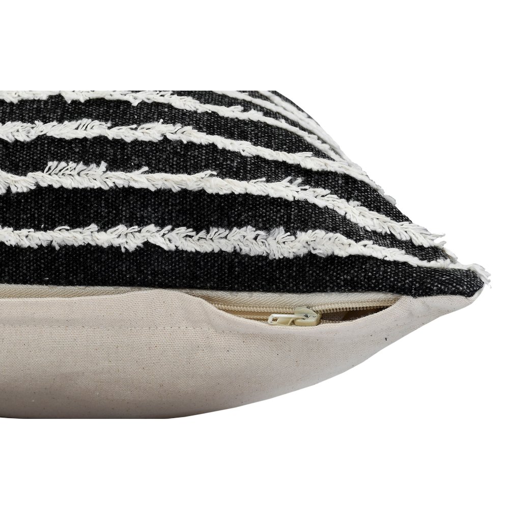 Black Wispy Ways Lumbar Throw Pillow. Picture 3