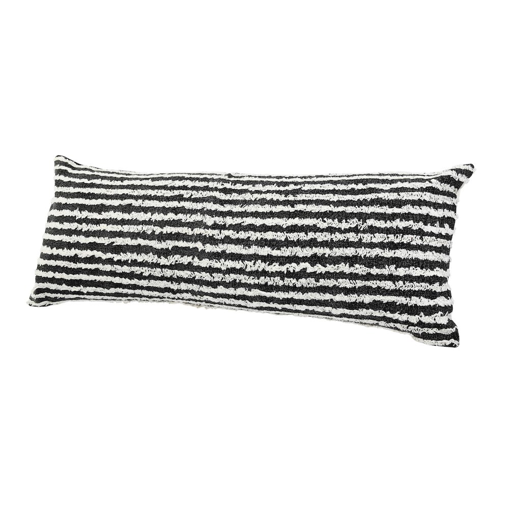 Black Wispy Ways Lumbar Throw Pillow. Picture 5