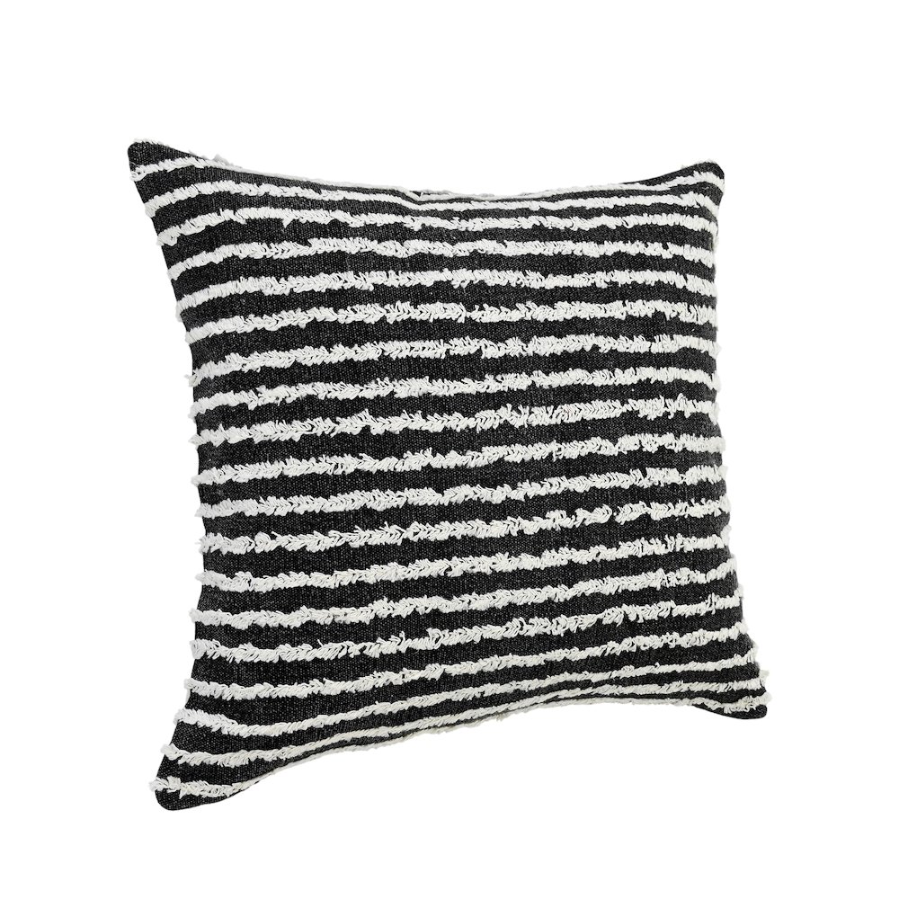 Black Wispy Ways Throw Pillow. Picture 4