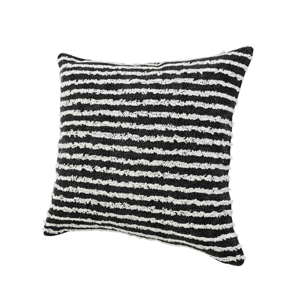Black Wispy Ways Throw Pillow. Picture 5