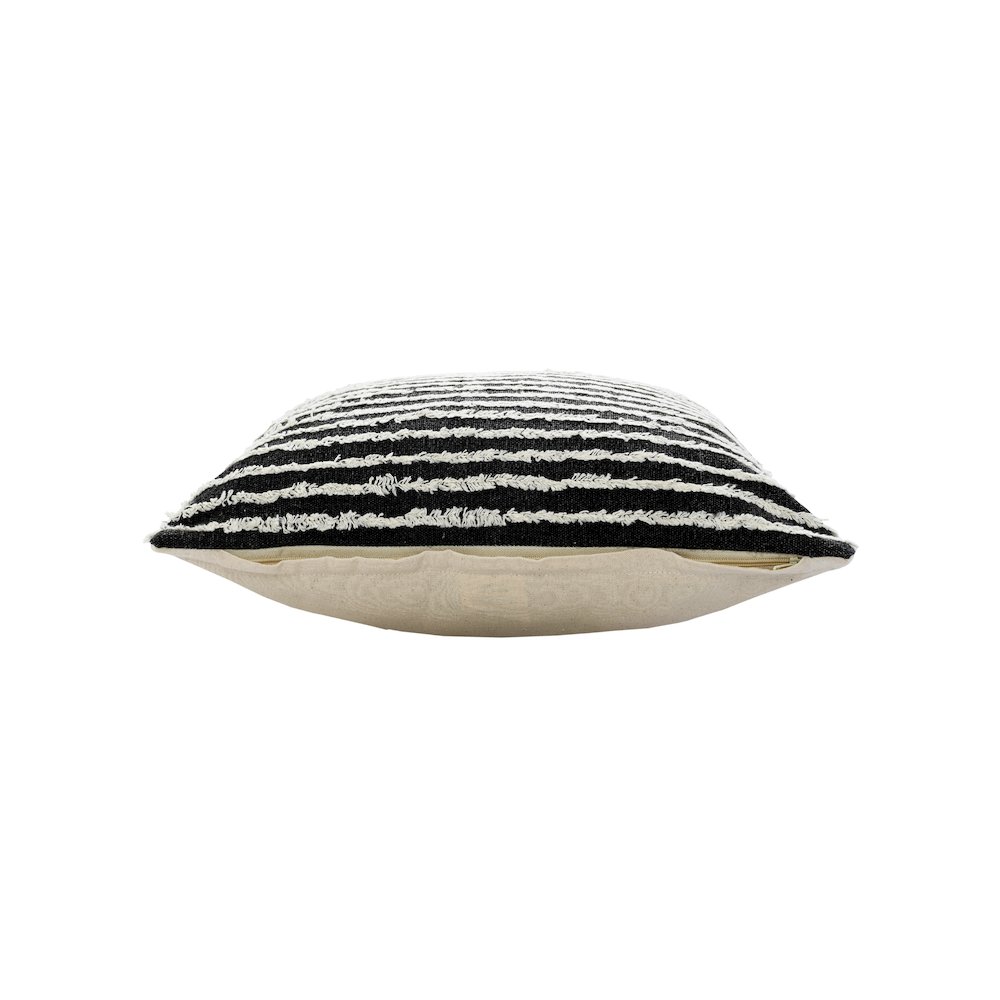 Black Wispy Ways Throw Pillow. Picture 6