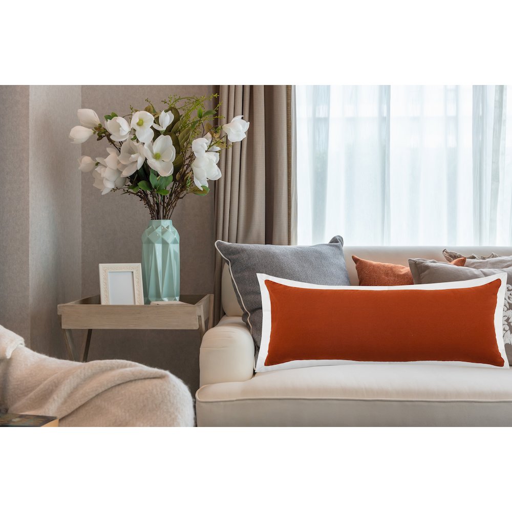 Bordered Flange Frame Lumbar Throw Pillow. Picture 9