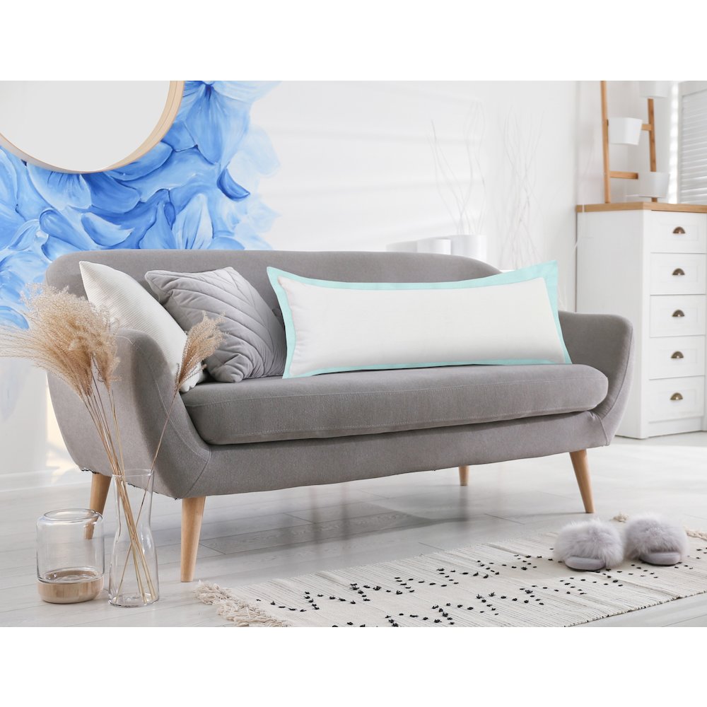 Bordered Flange Frame Lumbar Throw Pillow. Picture 9