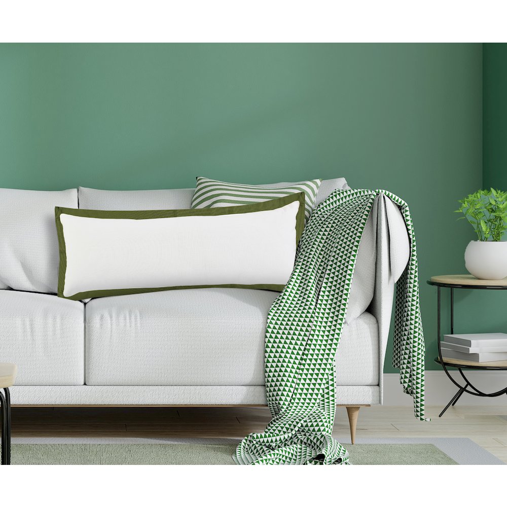 Bordered Flange Frame Lumbar Throw Pillow. Picture 9