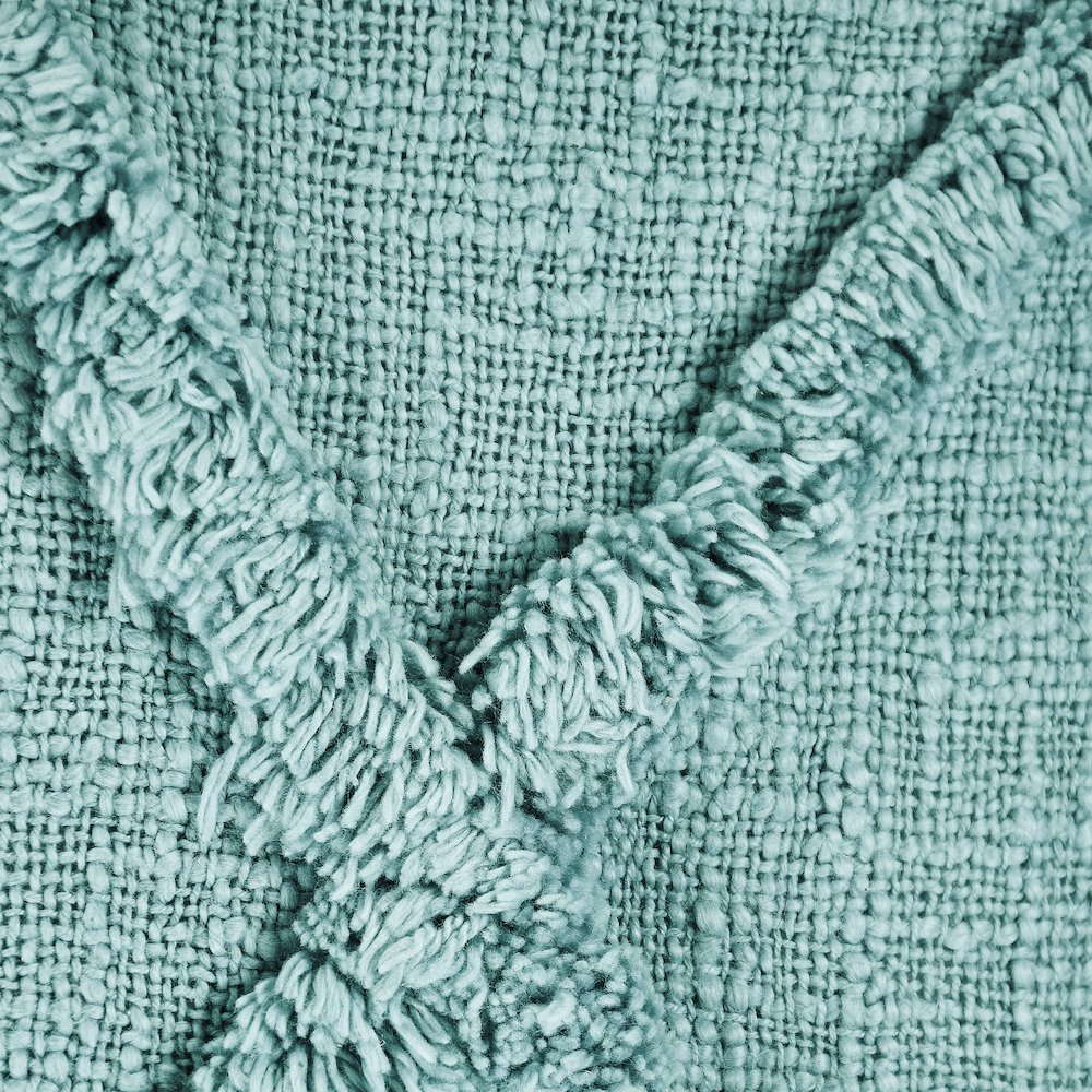 Ox Bay Hand-Woven Aqua Blue Diamond All-Natural Cotton  Pillow Cover. Picture 7